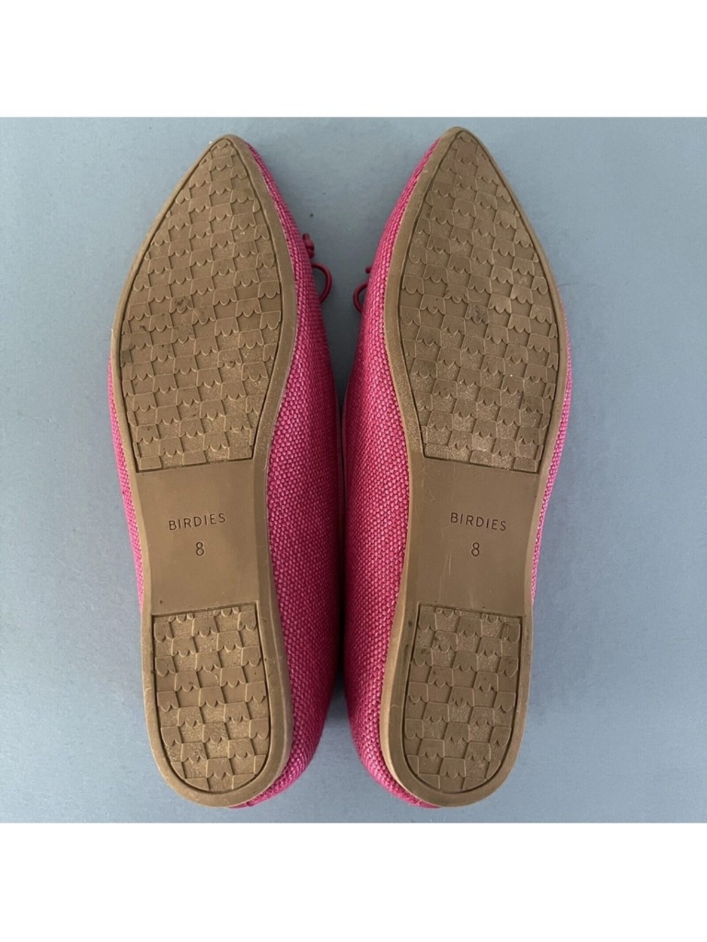 Birdies The Goldfinch Raspberry Raffia Bow Ballet Pointed Toe Flats - Picture 8 of 8